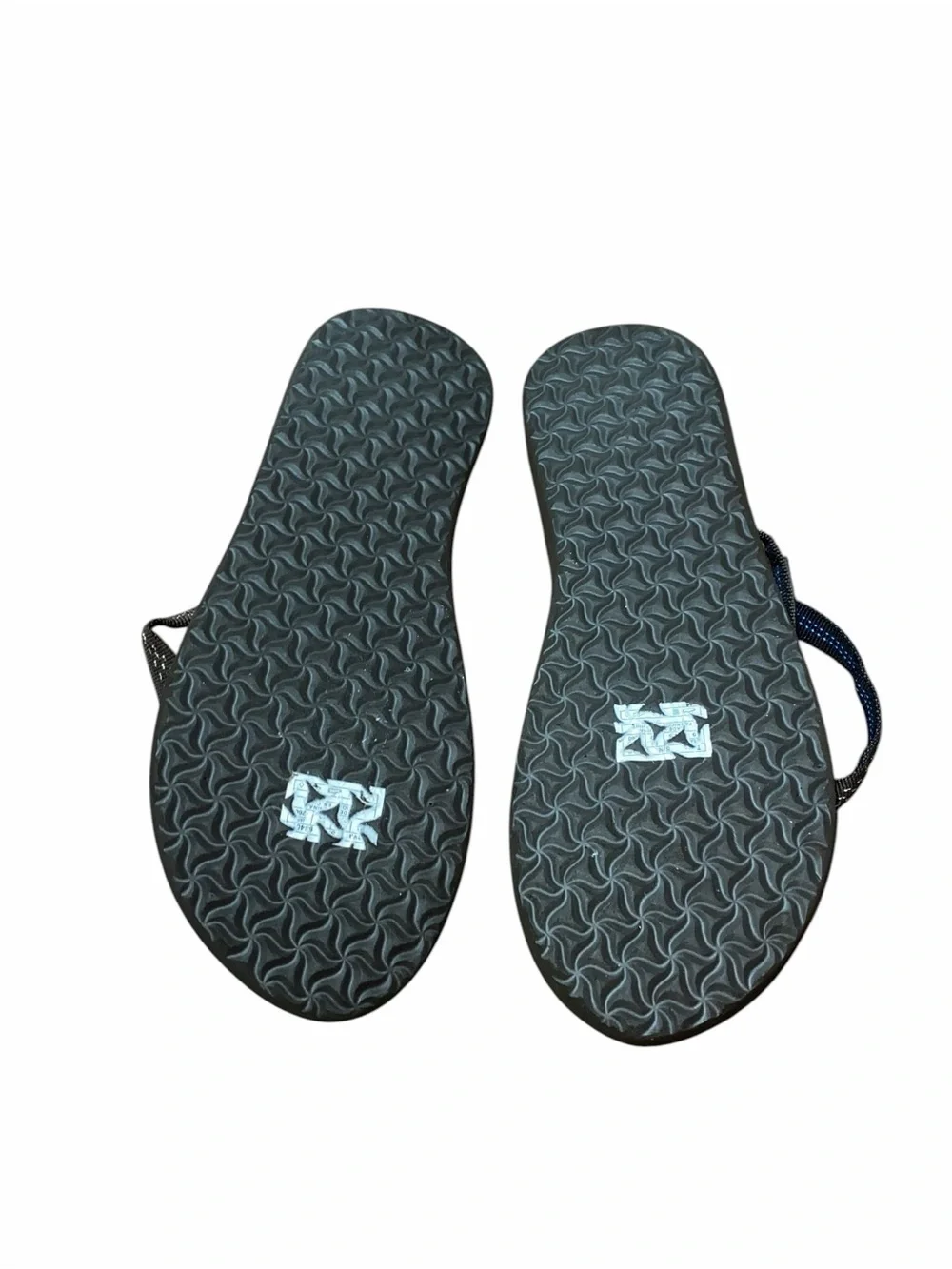 Teva Olowahu Flip Flop Sandals Women’s 9 Black Blue Strappy Comfort